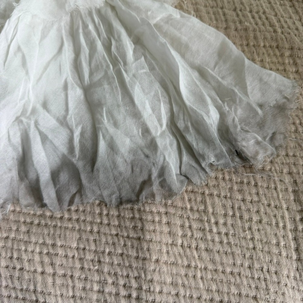 Free People White Handkerchief Raw Hem Sheer One Clover Skirt Sz S/M Boho - Picture 13 of 16